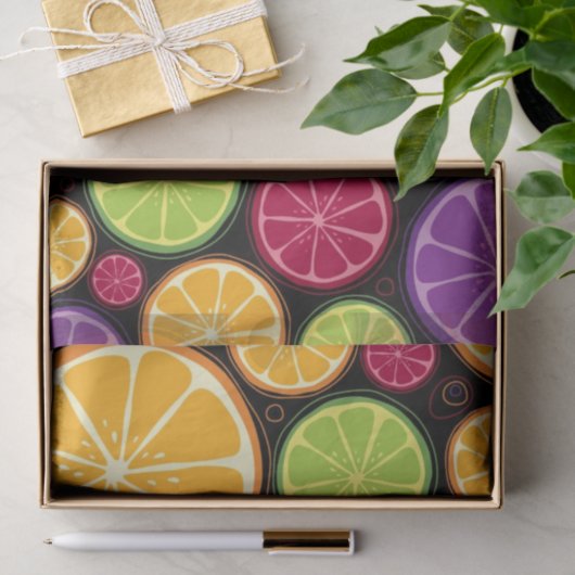 Oranje patroon en achtergrond tissuepapier (Geschenk)