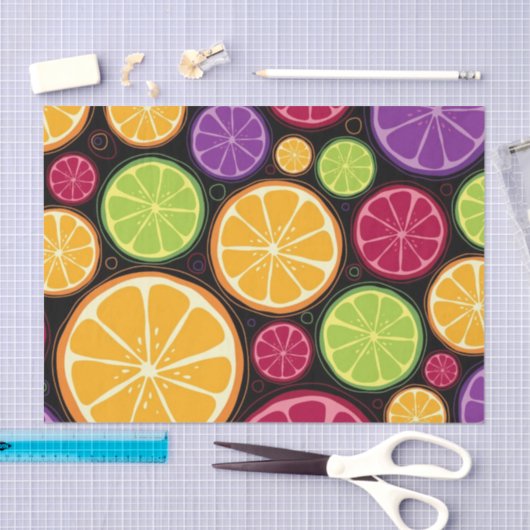 Oranje patroon en achtergrond tissuepapier (Craft)