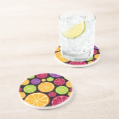 Oranje patroon en achtergrond zandsteen onderzetter (Zijkant)