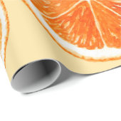 oranje patroon fruit, dieetvoeding, waterverf cadeaupapier (Rol Hoek)