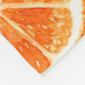 oranje patroon fruit, dieetvoeding, waterverf fleece deken (Hoek)