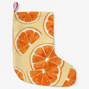oranje patroon fruit, dieetvoeding, waterverf kleine kerstsok