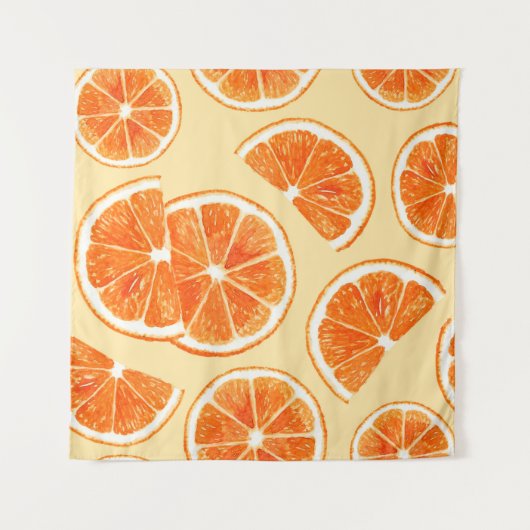 oranje patroon fruit, dieetvoeding, waterverf wandkleed (Voorkant (horizontaal))