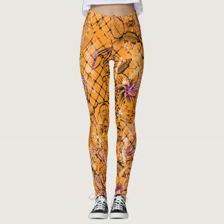 Oranje Patroon Halloween Leggings