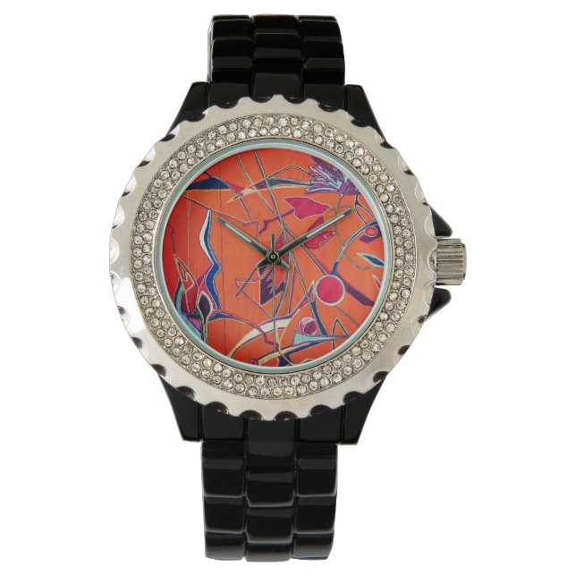 Oranje patroon horloge (Voorkant)