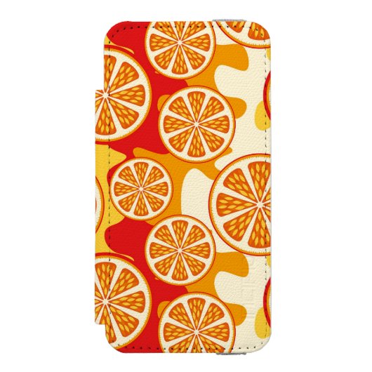 Oranje patroon incipio iPhone portemonnee hoesje (Voorkant Agenda)