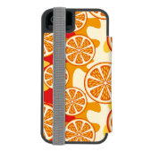 Oranje patroon incipio iPhone portemonnee hoesje (Agenda Achterkant)