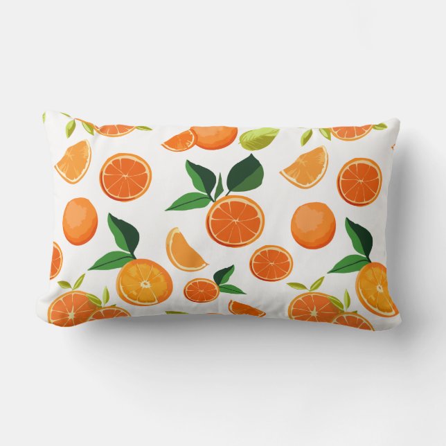 Oranje patroon lunbar kussen (Voorkant)
