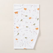 Oranje patroon met tablet en bladeren bad handdoek (Handdoek)