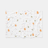 Oranje patroon met tablet en bladeren fleece deken (Voorkant (Horizontaal))