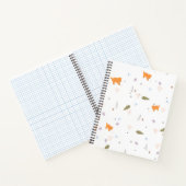 Oranje patroon met tablet en bladeren notitieboek (Binnen)