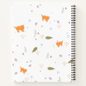 Oranje patroon met tablet en bladeren notitieboek (Achterkant)