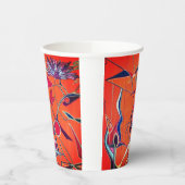 Oranje patroon papieren bekers (Links)