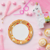 Oranje patroon papieren bordje (Feest)