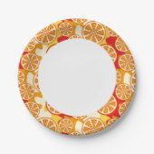 Oranje patroon papieren bordje (Voorkant)