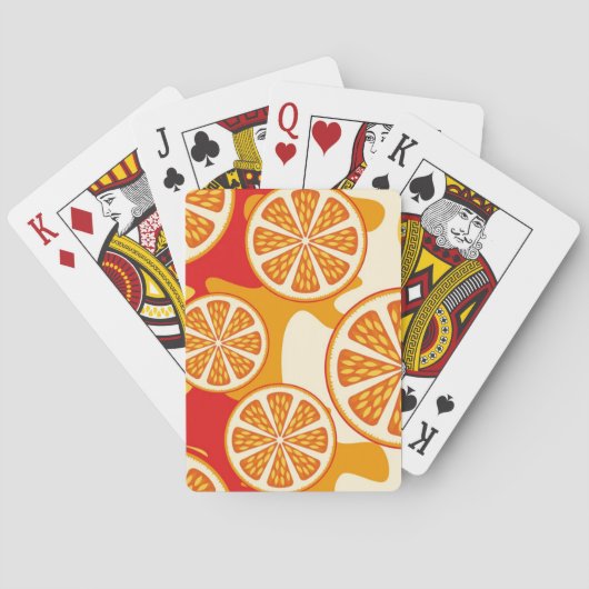 Oranje patroon pokerkaarten (Achterkant)
