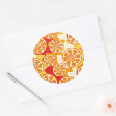 Oranje patroon ronde sticker (Envelop)