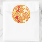 Oranje patroon ronde sticker (Tas)