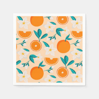 Oranje patroon servet | Verse citrus ontwerp