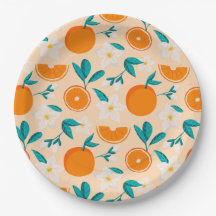 Oranje patroon servet | Verse citrus ontwerp