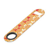 Oranje patroon speed flessenopener (Voorkant Gekanteld)