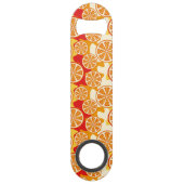 Oranje patroon speed flessenopener (Achterkant)