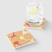Oranje patroon stenen onderzetter (Zijkant)
