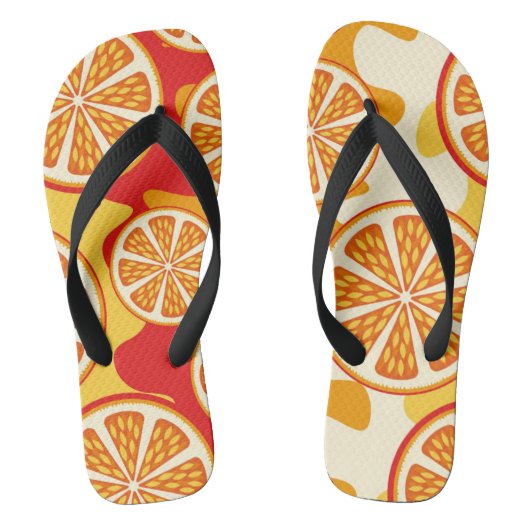 Oranje patroon teenslippers (Voetbed)