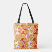 Oranje patroon tote bag (Achterkant)