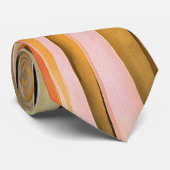 Oranje patroon van bruine en halfwitte vlekken stropdas (Opgerold)