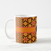 Oranje patroon van Trendy Cool Shapes Fun Koffiemok (Links)
