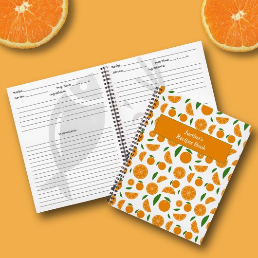 Oranje patroonrecept notitieboek