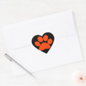 Oranje Pauw afdrukken Hart Sticker (Envelop)
