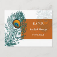 oranje pauw bruiloft RSVP