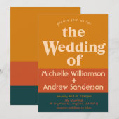 Oranje Pauw Modern Retro 5x7 Kaart (Voorkant / Achterkant)