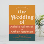 Oranje Pauw Modern Retro 6,5x8,75 Kaart (Staand voorkant)