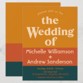 Oranje Pauw Modern Retro 6,5x8,75 Kaart (Voorkant / Achterkant)