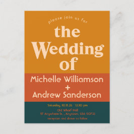 Oranje Pauw Modern Retro  Uitnodiging Briefkaart