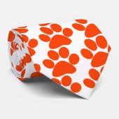 Oranje Pauw Print Neckties Stropdas (Opgerold)