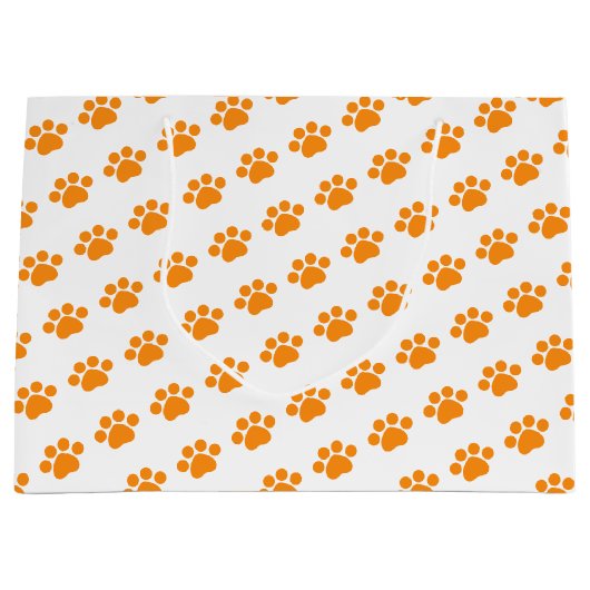 Oranje Pauw Print Patroon Groot Cadeauzakje (Voorkant)