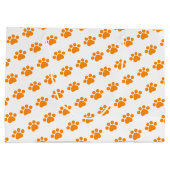 Oranje Pauw Print Patroon Groot Cadeauzakje (Achterkant)