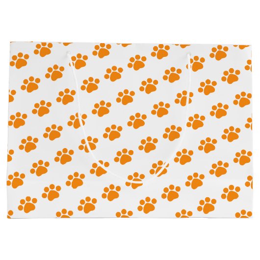 Oranje Pauw Print Patroon Groot Cadeauzakje (Achterkant)