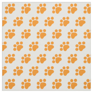 Oranje Pauw Print Patroon Stof