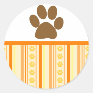 Oranje Paw Print Wallpaper Sticker