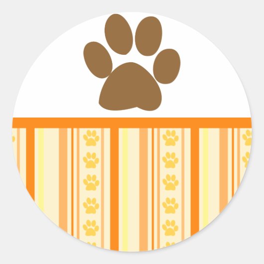 Oranje Paw Print Wallpaper Sticker (Voorkant)