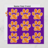 Oranje Paw Prints - SRF Kaart (Voorkant / Achterkant)