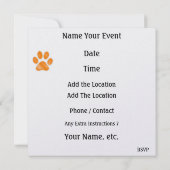 Oranje Paw Prints - SRF Kaart (Achterkant)