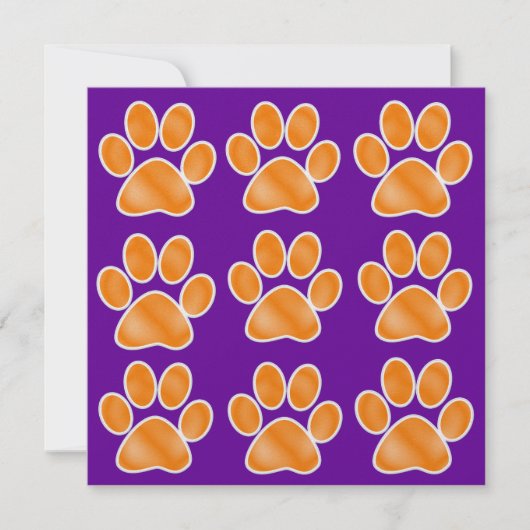 Oranje Paw Prints - SRF Kaart (Voorkant)