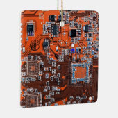 Oranje PCB-printplaatontwerp voor IT-professionals Keramisch Ornament (Rechts)