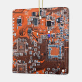 Oranje PCB-printplaatontwerp voor IT-professionals Keramisch Ornament (Links)